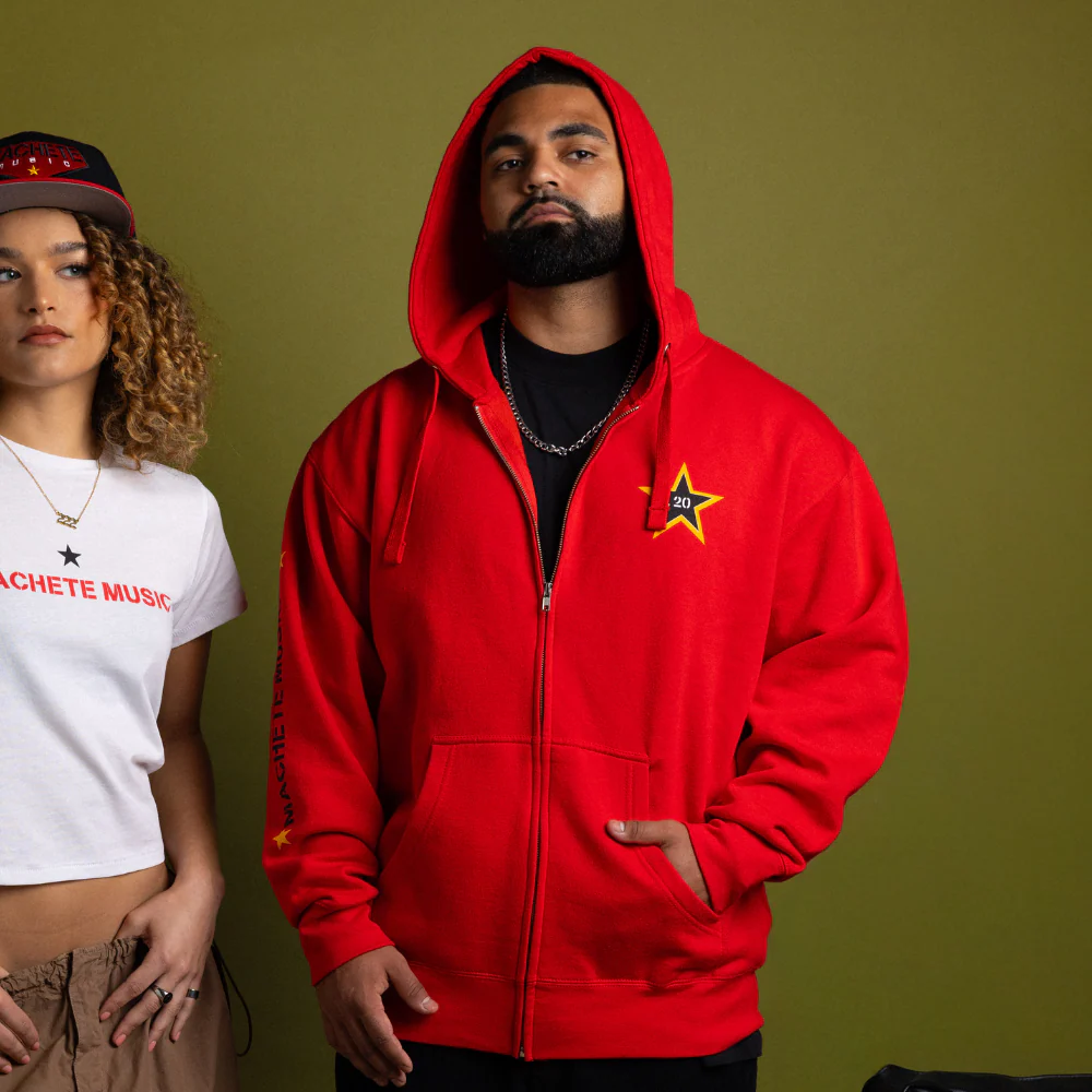 Machete Red Globe Zip-up Hoodie - Image 2